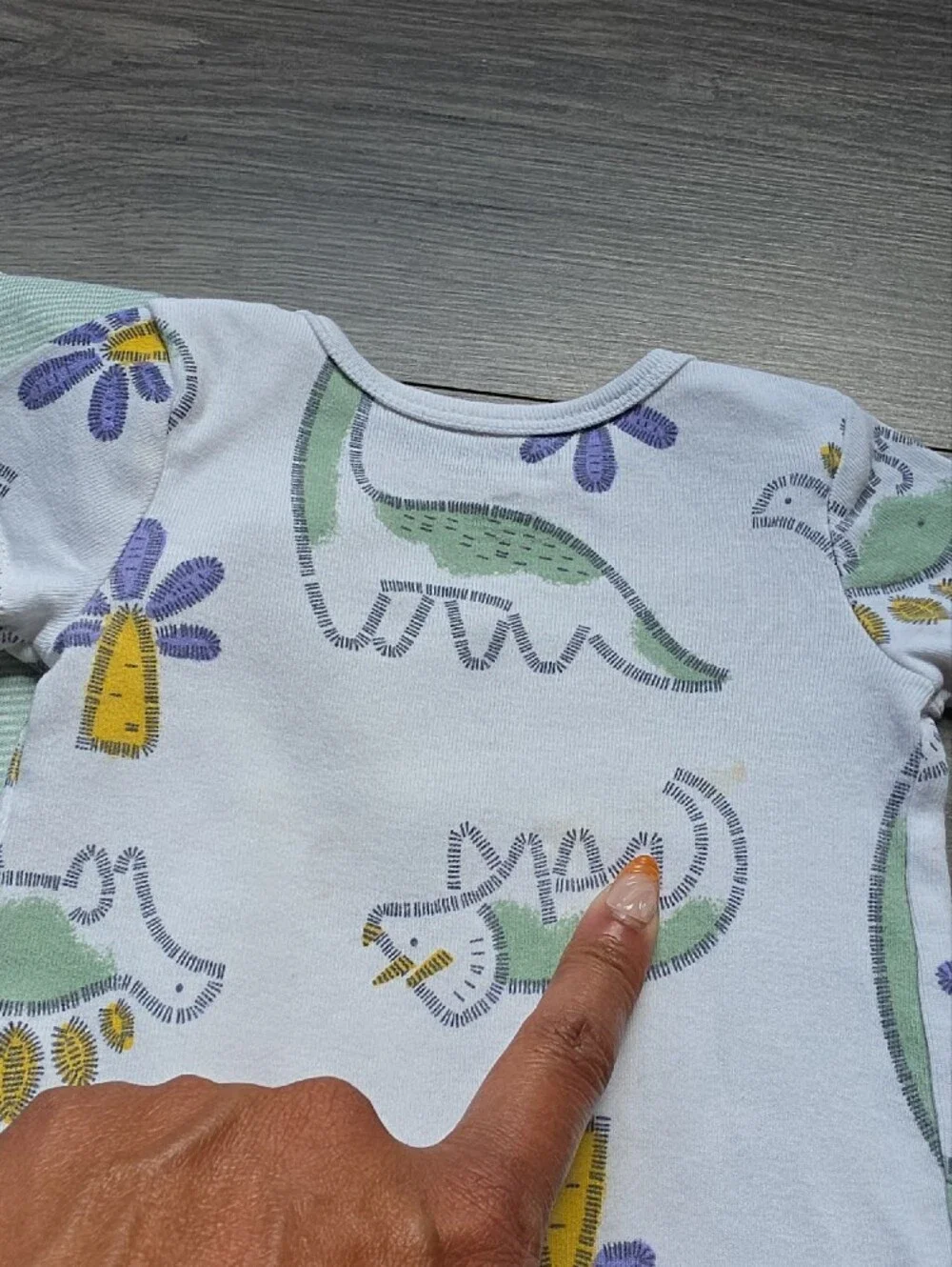 Carter's Mint Green Stripe Bodysuit & Dino Print Set 3 Pc
